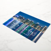 サンディエゴのスカイライン シルバー カスタム ファミリー フォト 箔シーズンカード (回転した状態)