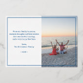 サンディエゴのスカイライン シルバー カスタム ファミリー フォト 箔シーズンカード (裏面)