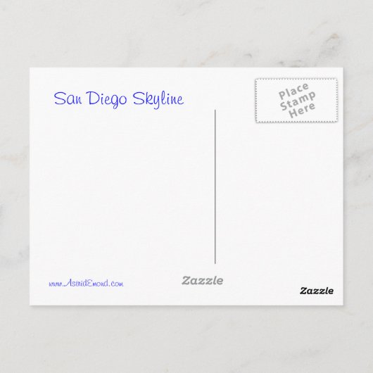 サンディエゴのスカイライン ポストカード (裏面)