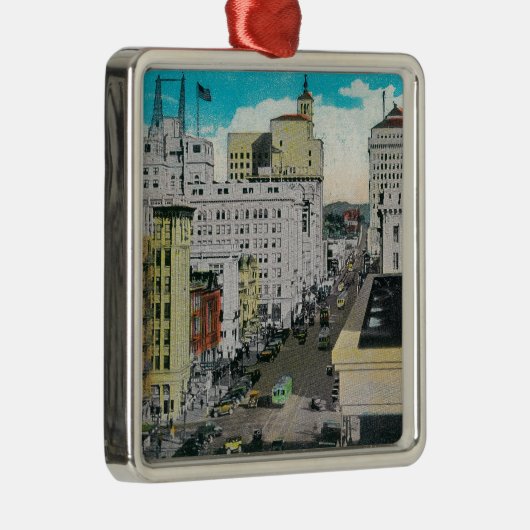 サンディエゴのホテルからのブロードウェイの東 メタルオーナメント (右)