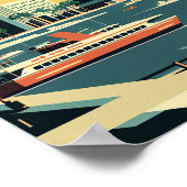 サンディエゴのミニマルなヴィンテージ旅行アートポスター ポスター (角)