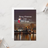 サンディエゴのメリークリスマス カード (正面/裏面インサイチュ)