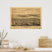 サンディエゴの地図Birds-Eye View, 1880 ポスター (キッチン)