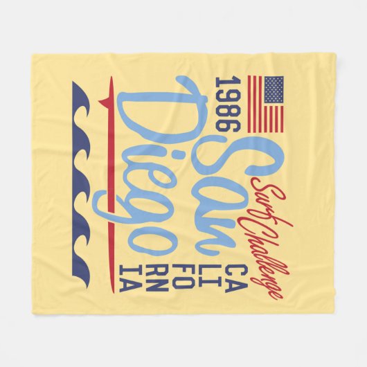 サンディエゴの波の挑戦1986年 フリースブランケット (正面(横))