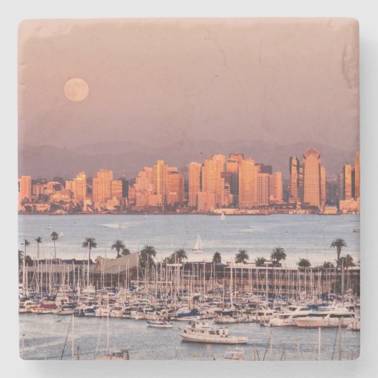 サンディエゴの満月 ストーンコースター (正面)