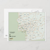 サンディエゴの郵便番号マップ ポストカード (正面/裏面)