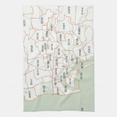 サンディエゴの郵便番号地図 キッチンタオル (縦)