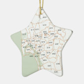 サンディエゴの郵便番号地図 セラミックオーナメント (左)