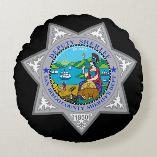 サンディエゴカウンティ保安官の部署 ラウンドクッション (正面)