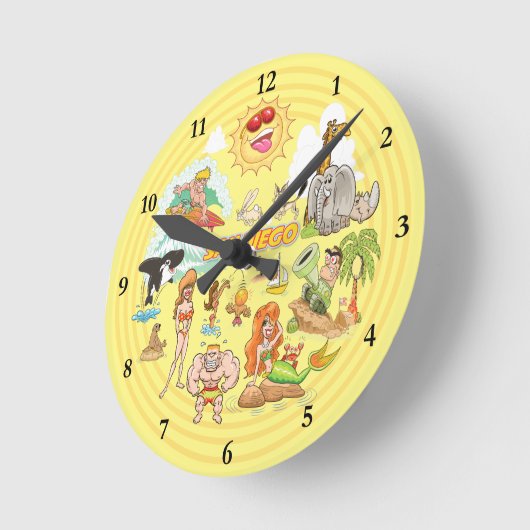 サンディエゴカリフォルニアアクリル時計 ラウンド壁時計 (傾斜)