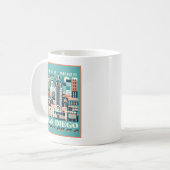 サンディエゴカリフォルニアアールデコ コーヒーマグカップ (正面左)