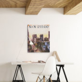 サンディエゴカリフォルニアウォーターカラーサンセットビュー ポスター