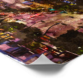 サンディエゴカリフォルニアウォーターカラーサンセットビュー ポスター (角)