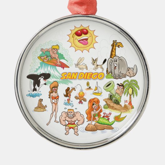 サンディエゴカリフォルニアオーナメント メタルオーナメント (正面)