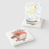 サンディエゴカリフォルニアサンセットパームツリーズお土産 ストーンコースター (横)