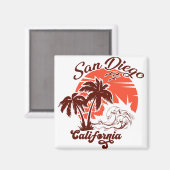 サンディエゴカリフォルニアサンセットパームツリーズお土産 マグネット (正面/裏面)