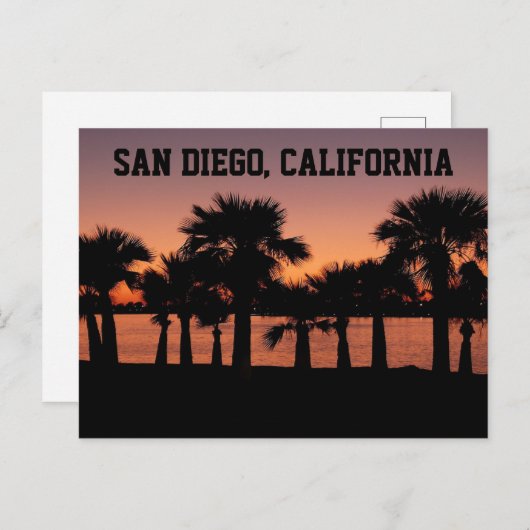 サンディエゴカリフォルニアサンセット ポストカード (正面/裏面)
