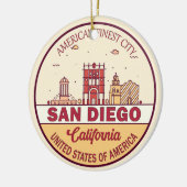 サンディエゴカリフォルニアシティスカイラインエンブレム セラミックオーナメント (左)