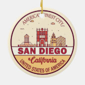 サンディエゴカリフォルニアシティスカイラインエンブレム セラミックオーナメント (裏面)