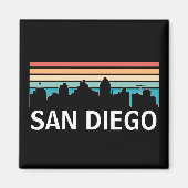 サンディエゴカリフォルニアスカイラインヴィンテージトラベル マグネット (正面)