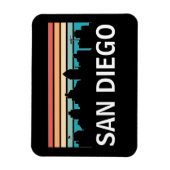 サンディエゴカリフォルニアスカイラインヴィンテージトラベル マグネット (縦)