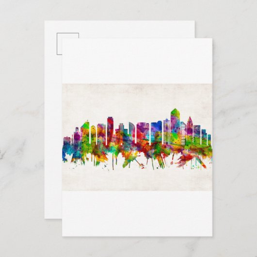 サンディエゴカリフォルニアスカイライン インビテーションポストカード (正面/裏面)