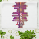 サンディエゴカリフォルニアスカイライン キッチンタオル (折り畳み)