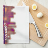 サンディエゴカリフォルニアスカイライン キッチンタオル (四つ折り)