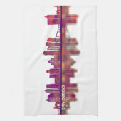 サンディエゴカリフォルニアスカイライン キッチンタオル (縦)