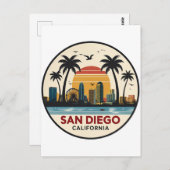 サンディエゴカリフォルニアスカイライン ポストカード (正面/裏面)