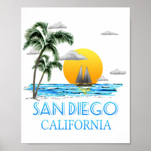 サンディエゴカリフォルニアセーリング ポスター