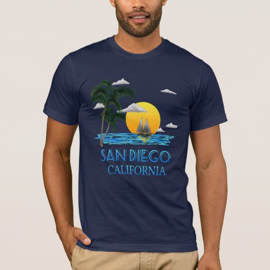 サンディエゴカリフォルニアセーリング Tシャツ (正面)