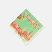 サンディエゴカリフォルニアダウンタウンお土産1950s スタンダードカクテルナプキン (角)