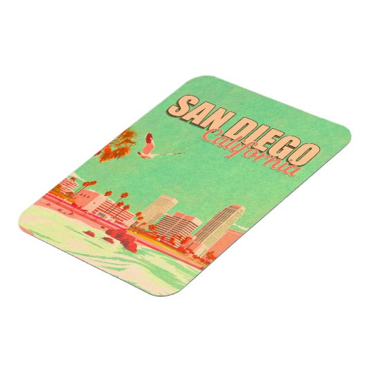 サンディエゴカリフォルニアダウンタウンお土産1950s マグネット (左側)