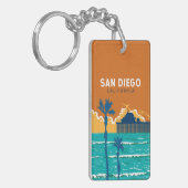 サンディエゴカリフォルニアトラベルアートヴィンテージ キーホルダー (正面左)