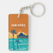 サンディエゴカリフォルニアトラベルアートヴィンテージ キーホルダー (裏面)