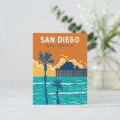 サンディエゴカリフォルニアトラベルアートヴィンテージ ポストカード (スタンド正面)