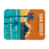 サンディエゴカリフォルニアトラベルアートヴィンテージ マグネット (横)