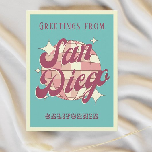 サンディエゴカリフォルニアバケーションレトロポストカード ポストカード