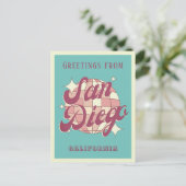 サンディエゴカリフォルニアバケーションレトロポストカード ポストカード (スタンド正面)
