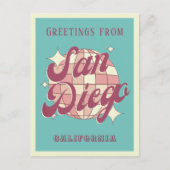 サンディエゴカリフォルニアバケーションレトロポストカード ポストカード (正面)