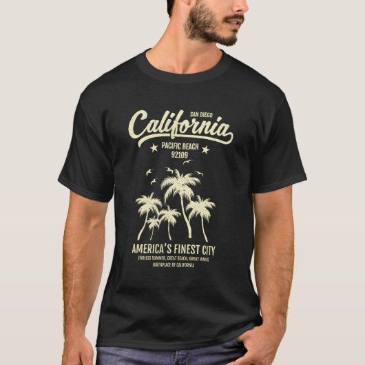 サンディエゴカリフォルニアパシフィックビーチ92109バケーション Tシャツ (正面)