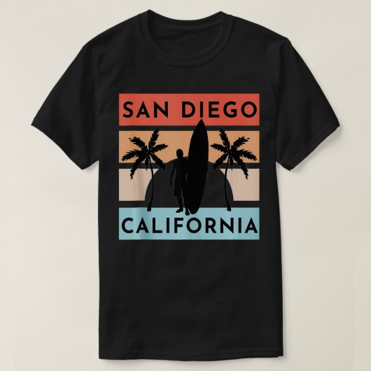 サンディエゴカリフォルニアビーチサーフサマーバケーションVi Tシャツ (デザイン正面)