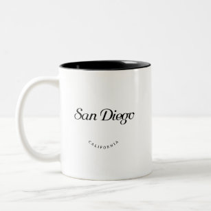 サンディエゴカリフォルニアブラックフォント ツートーンマグカップ