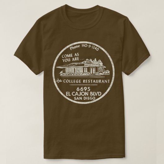 サンディエゴカリフォルニアレストランバーヴィンテージ Tシャツ (デザイン正面)