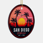 サンディエゴカリフォルニアレトロサンセットデミディーズ60s セラミックオーナメント (右)