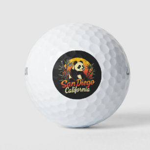 サンディエゴカリフォルニアレトロサンセットヴィンテージパンダ ゴルフボール