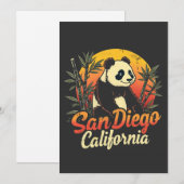 サンディエゴカリフォルニアレトロサンセットヴィンテージパンダ シーズンカード (正面/裏面)