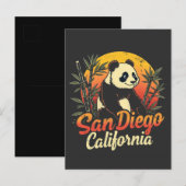 サンディエゴカリフォルニアレトロサンセットヴィンテージパンダ 案内ポストカード (正面/裏面)