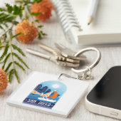 サンディエゴカリフォルニアヴィンテージアクリルキーチェーン キーホルダー (正面右)